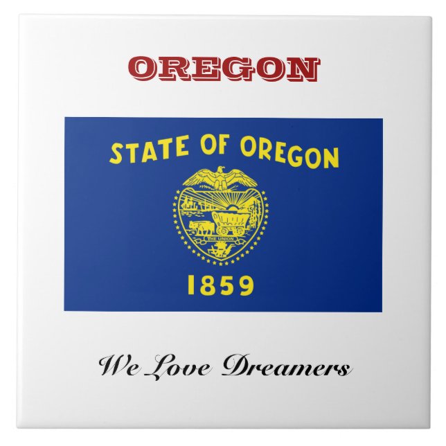 Flagga Oregon Kakelplatta (Framsidan)