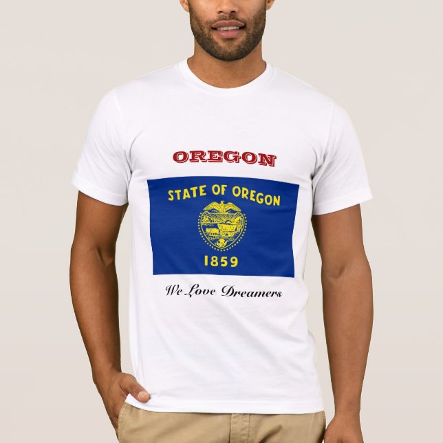Flagga Oregon T Shirt (Framsida)