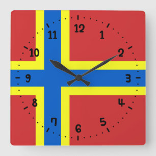Flagga Orkney Fyrkantig Klocka