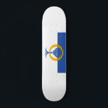 Flagga Orlando, Florida. Mini Skateboard Bräda 18,5 Cm<br><div class="desc">Skateboard med en utformning med flagga Orlando,  Florida. En blå och vit Flagga av Orlando och Tim Eggert. Källa: https://www.orlando.gov/Our-Government/News-and-Information/City-Official-Assets</div>