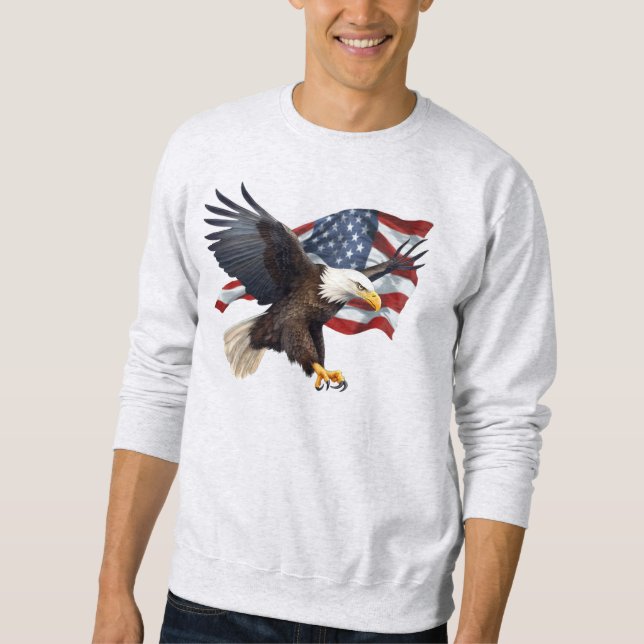 Flagga/Örn - T-Shirt Lång Ärmad Tröja (Framsida)