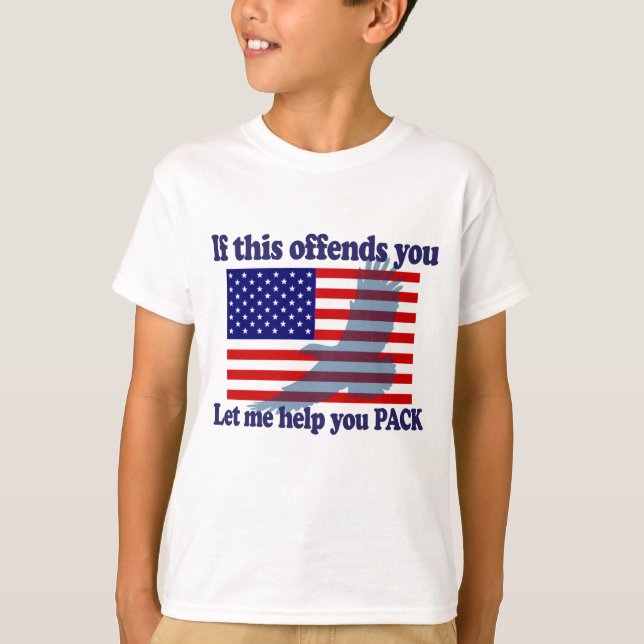 Flagga & örnpatriot - USA flagga Tee Shirt (Framsida)