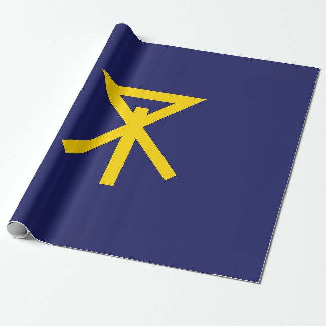 Flagga Osaka (Japan) Presentpapper (Utrullad)