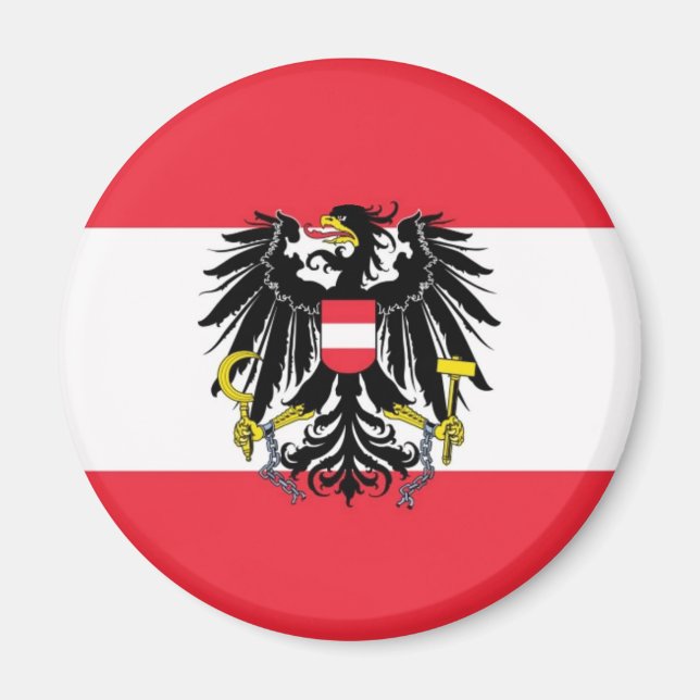 Flagga Österrike - Flagge Österreichs Magnet (Framsidan)