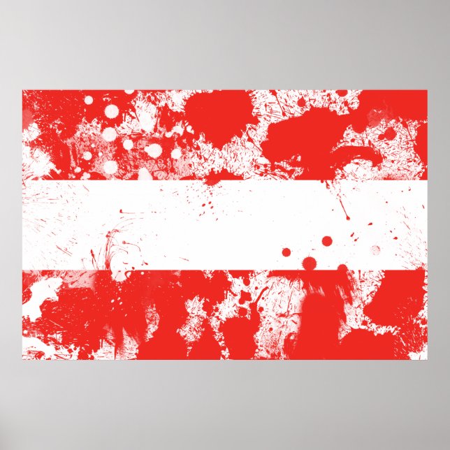 Flagga Österrike Poster (Framsidan)