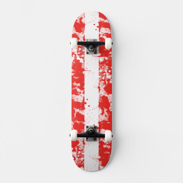 Flagga Österrike Skateboard Bräda 19,5 Cm (Framsida)
