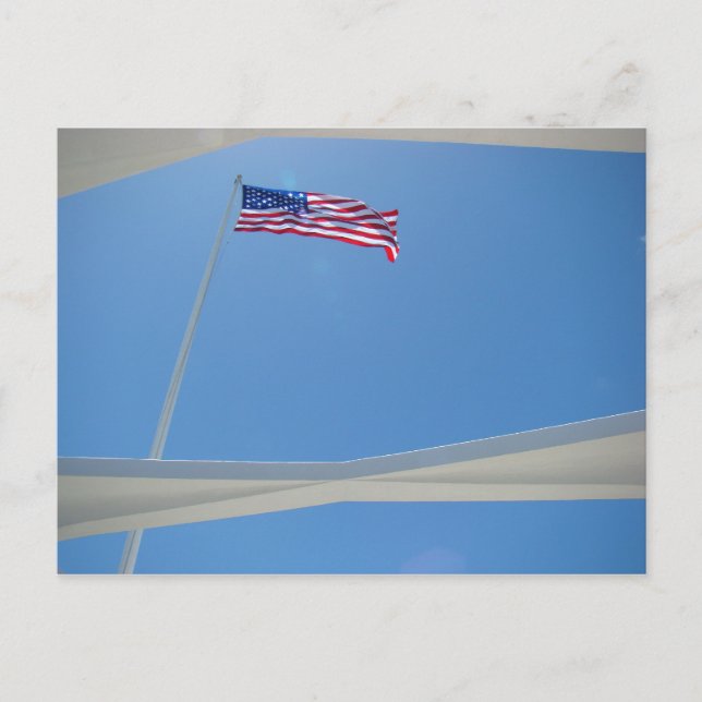 Flagga över Arizona Memorial Vykort (Framsida)