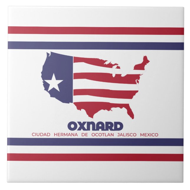 Flagga Oxnard (Kalifornien) Kakelplatta (Framsidan)