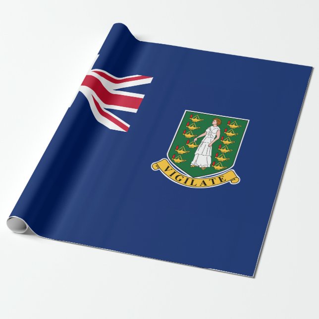 Flagga på Brittiska Jungfruöarna (BVI) Presentpapper (Utrullad)