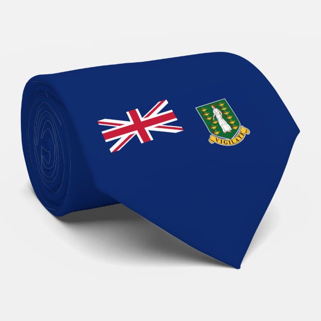 Flagga på Brittiska Jungfruöarna (BVI) Slips (Rullad)