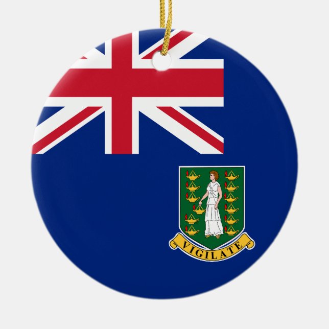 Flagga på Brittiska Jungfruöarna Julgransprydnad Keramik (Framsidan)