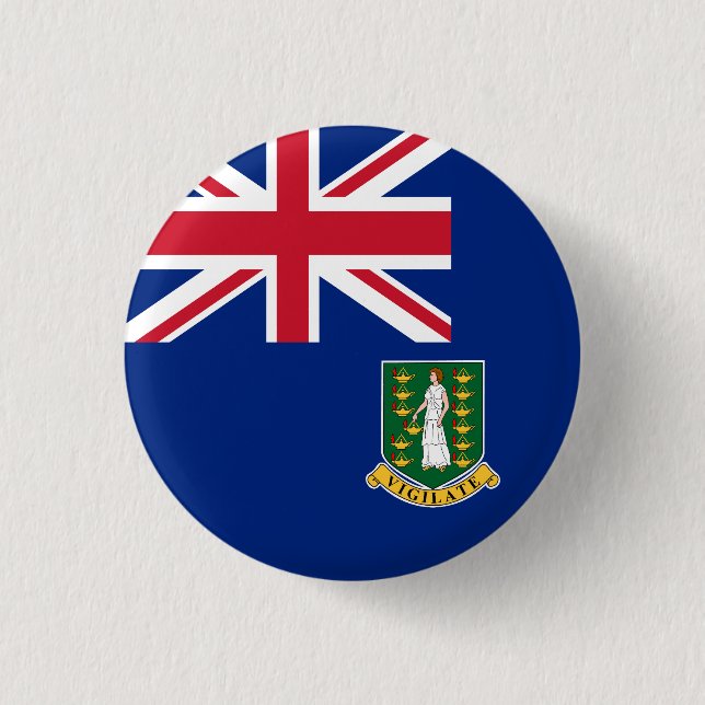 Flagga på Brittiska Jungfruöarna Knapp (Framsida)