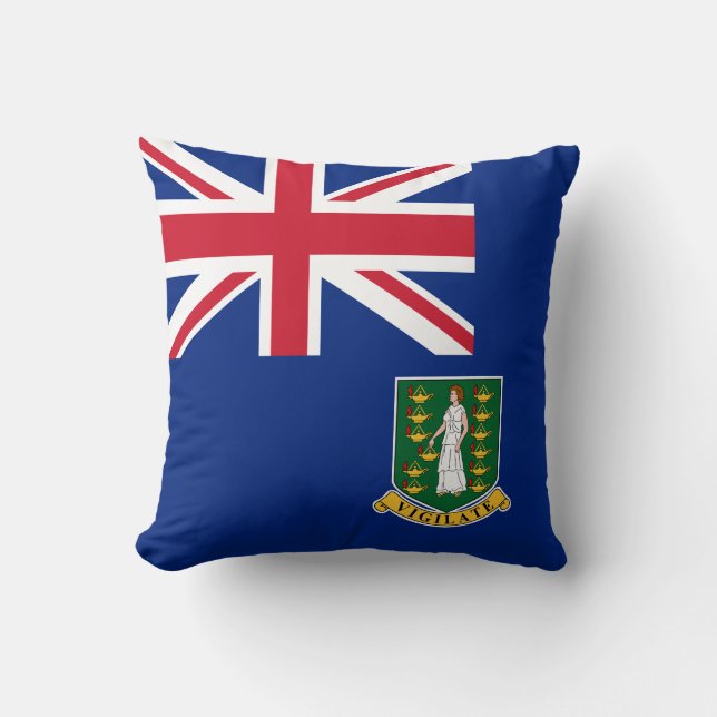 Flagga på Brittiska Jungfruöarna Kudde (Framsida)