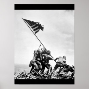 Flagga på Iwo Jima_Krig Image Poster