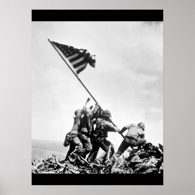 Flagga på Iwo Jima_Krig Image Poster (Framsidan)