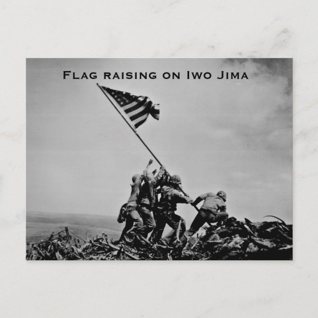 Flagga på Iwo Jima Vykort (Framsida)
