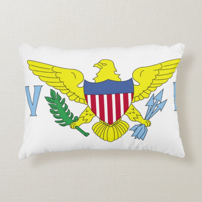 Flagga på Jungfruöarna i Förenade Stater Prydnadskudde (Framsidan)