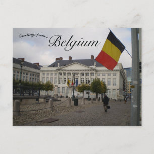 Flagga på Martyrernas torg Bryssel Belgien Vykort
