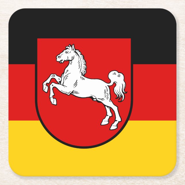 Flagga Papper Underlägg på Niedersachsen (Framsidan)