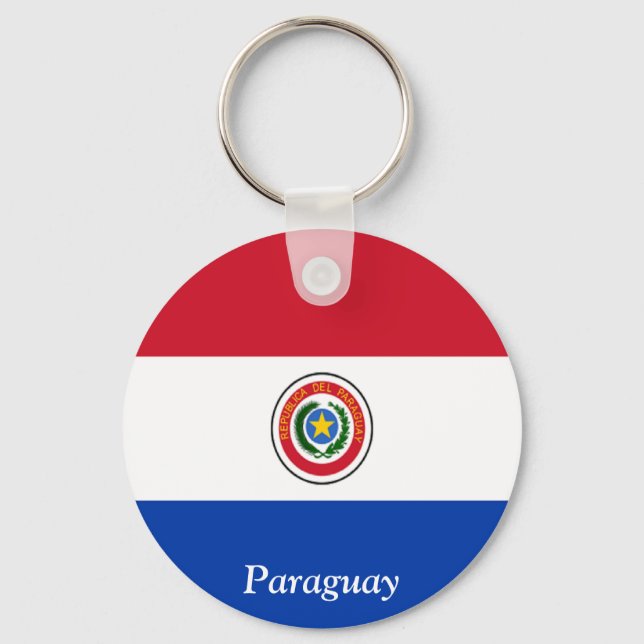 Flagga Paraguay Nyckelring (Framsida)
