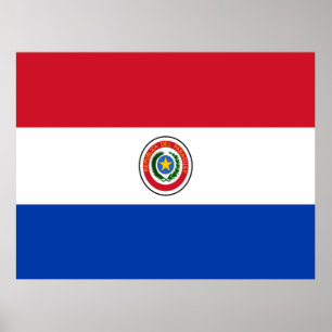 Flagga Paraguay Poster
