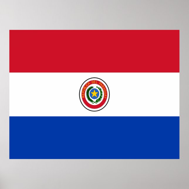 Flagga Paraguay Poster (Framsidan)