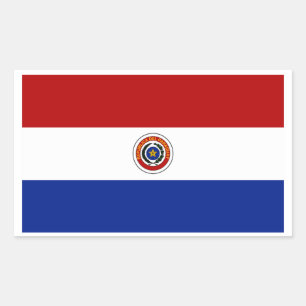 Flagga Paraguay Rektangulärt Klistermärke