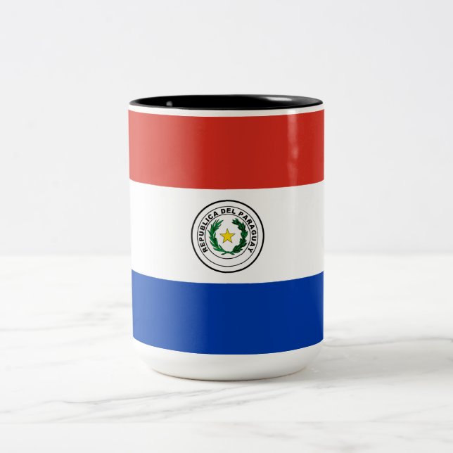 Flagga Paraguay Två-Tonad Mugg (Center)