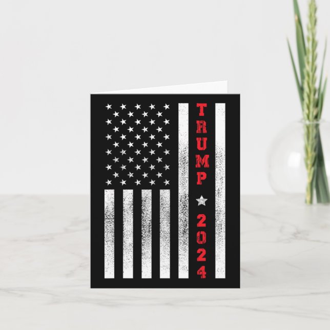 Flagga Patriotic 4:e juli-trumpen 2024 Kort (Framsida)