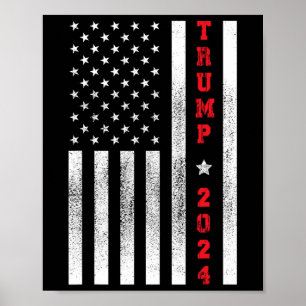 Flagga Patriotic 4:e juli-trumpen 2024 Poster