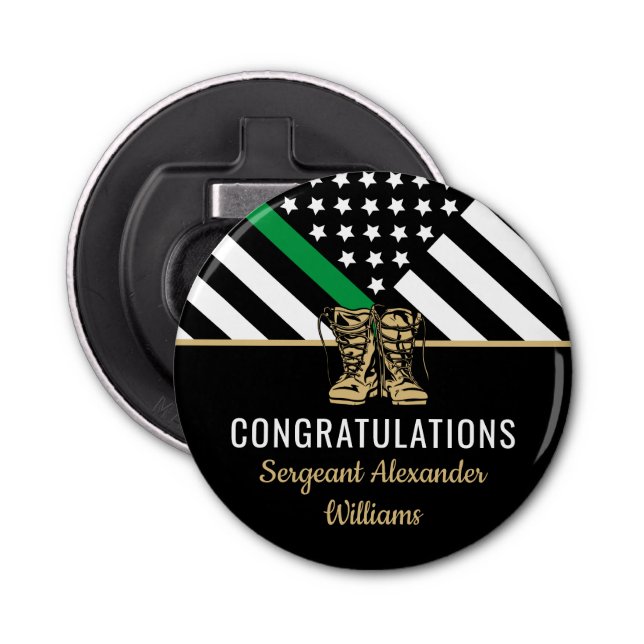 Flagga Patriotic Army i Pension Grönt Flasköppnare (Framsidan)