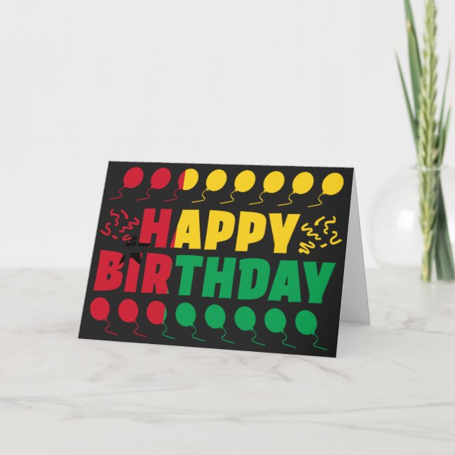 Flagga Patriotic Birthday i Guinea Bissau Kort (Framsida)