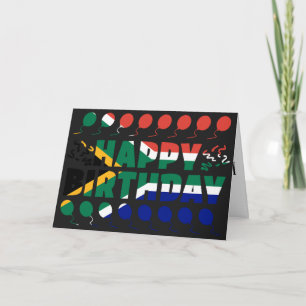 Flagga Patriotic Birthday i södra Afrikan Kort
