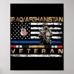 Flagga Patriotic Me i den afghanska veteranska Vin Poster