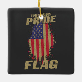 FLAGGA Patriotic Pride USA 4 juli Julgransprydnad Keramik