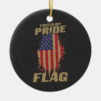 FLAGGA Patriotic Pride USA 4 juli Julgransprydnad Keramik