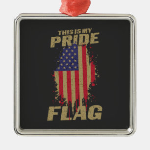 FLAGGA Patriotic Pride USA 4 juli Julgransprydnad Metall