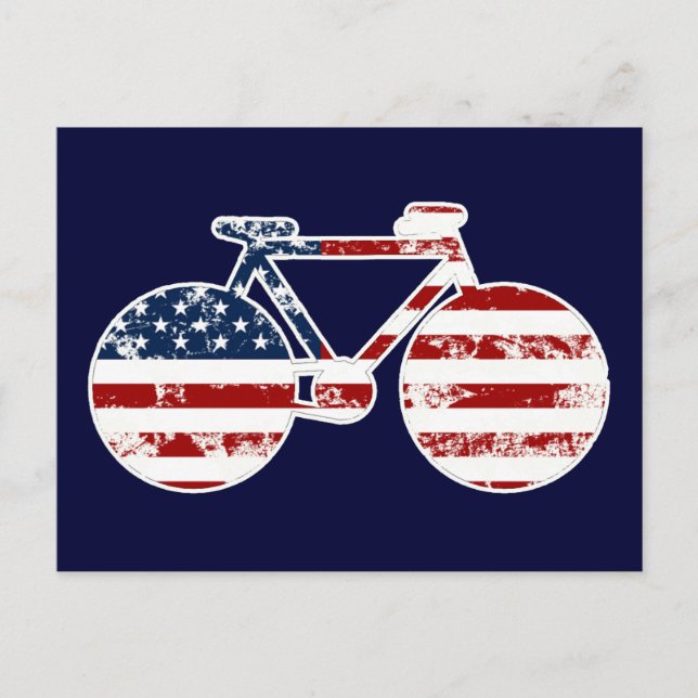 flagga patriotisk Amerikas förenta stater cykel Vykort (Framsida)