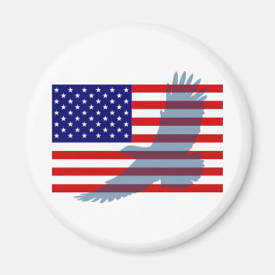 Flagga & patriotisk örn magnet