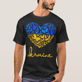 Flagga Peace Ukraina Flagga Butterfly Heart T Shirt