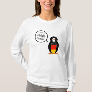 Flagga Penguin Långärmad Kvinnor T Shirt