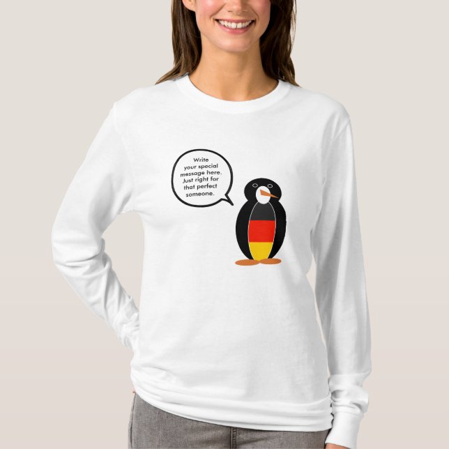 Flagga Penguin Långärmad Kvinnor T Shirt (Framsida)