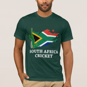 Flagga Penseldrag för South Afrika Cricket T Shirt