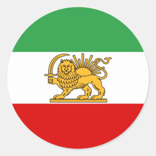Flagga Persia/Iran (1964-1980) Runt Klistermärke
