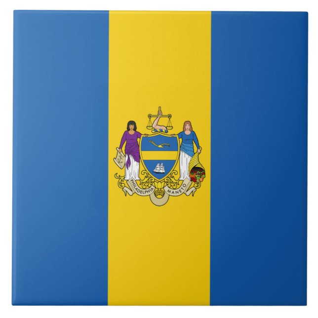Flagga Philadelphia (Pennsylvania) Kakelplatta (Framsidan)