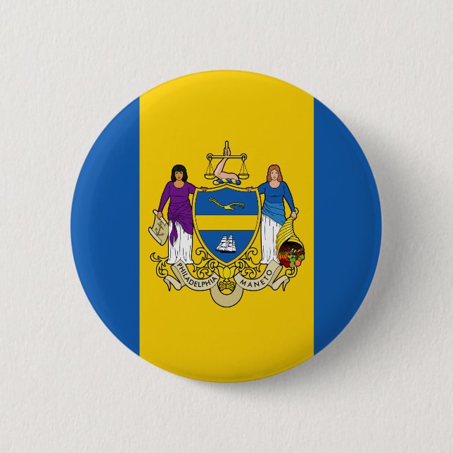 Flagga Philadelphia, Pennsylvania Pinback Button Knapp (Framsida)