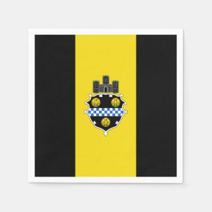 Flagga Pittsburgh, Pennsylvania Pappra Napkins Pappersservett