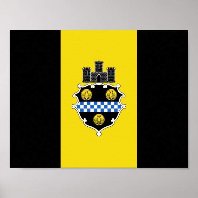 Flagga Pittsburgh, Pennsylvania Poster (Framsidan)