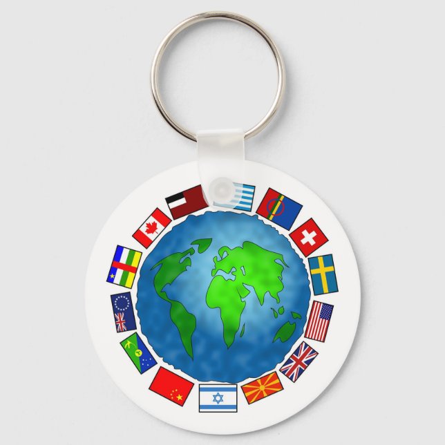 Flagga Planet Nyckelring (Framsida)