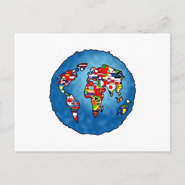 Flagga Planet Vykort (Framsida)